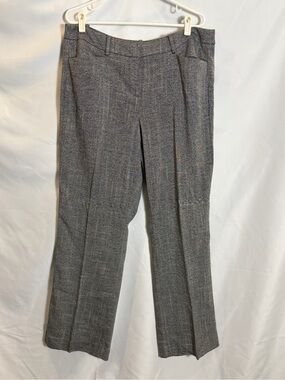 Lane Bryant Gray Plaid Straight-Leg Trousers